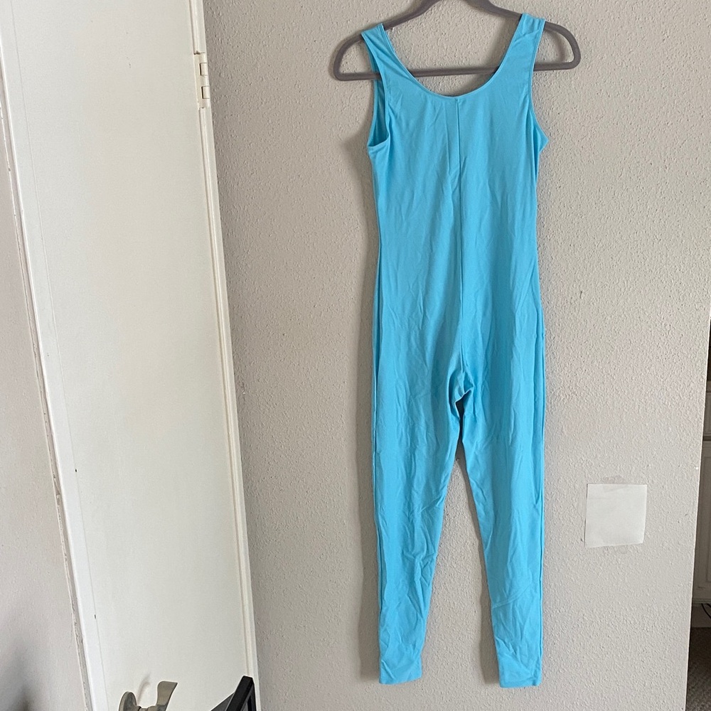 Seamless Blue Slimming Tank Unitard - Picture 2 of 6